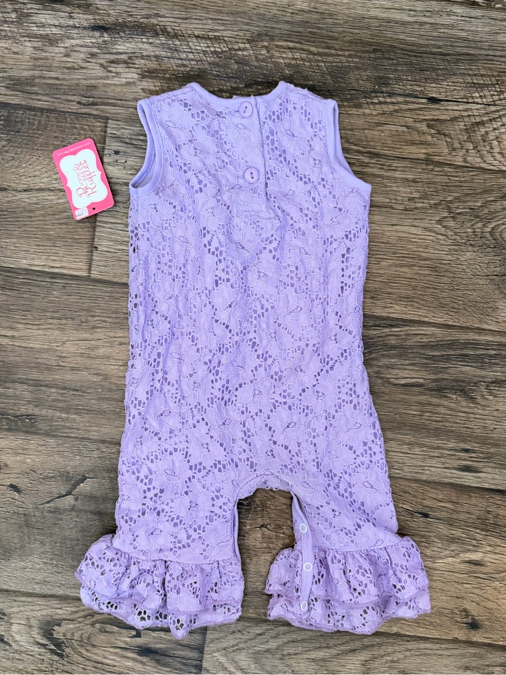 Ricrac & Ruffles Lavender Lace Ruffle Romper - Picture 2 of 3
